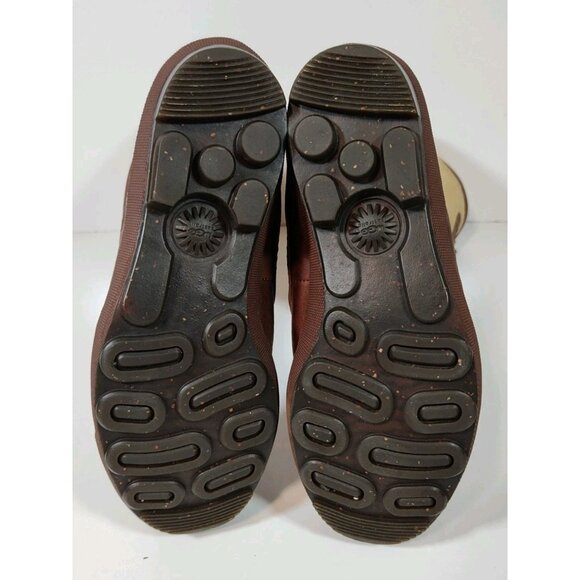 Ugg Belcloud Duck Boot 14" Tall Waterproof Sheepskin Shearling Womens 8 Brown - Picture 8 of 11